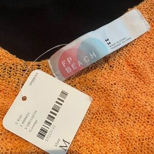 FP Beach Women's Orange Cardigan Sweater